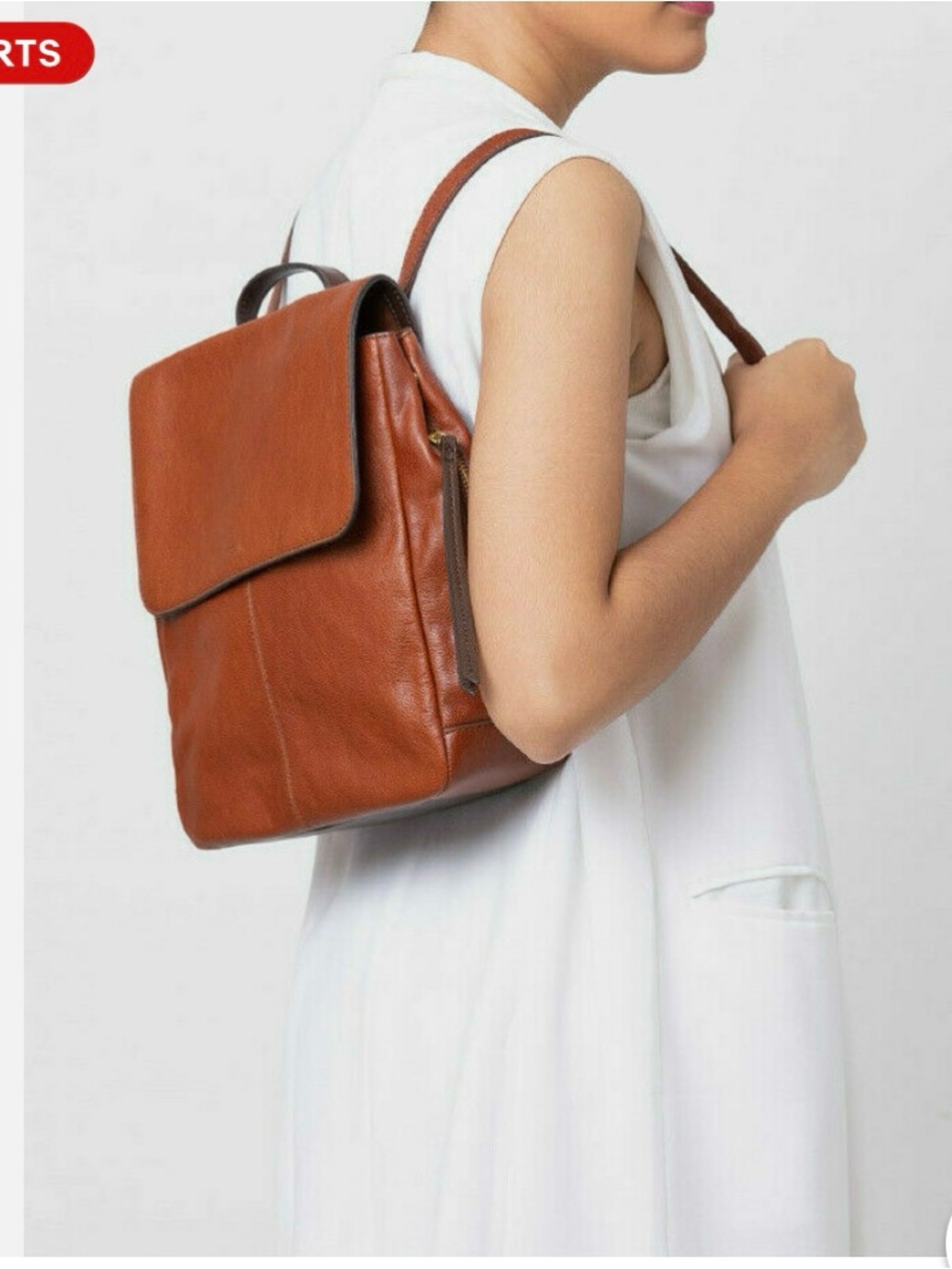 FOSSIL Claire  Leather Backpack in Cognac Brown